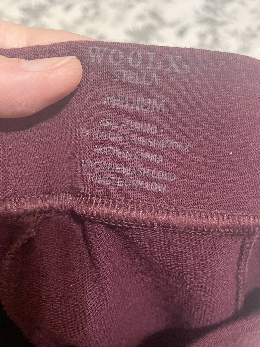 Woolx Stella Legging Size M in Red Garnet (discontinued color) - Picture 4 of 4